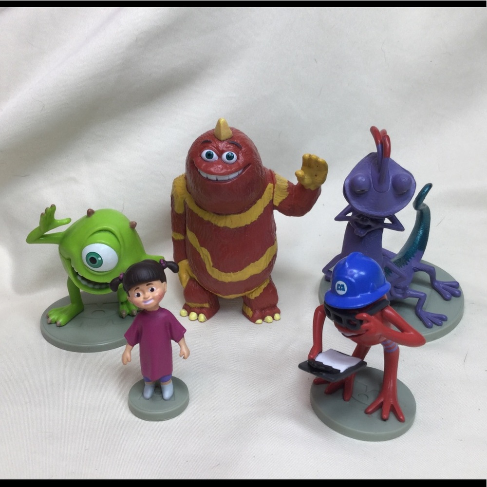 Disney Pixar Monsters Inc 5 Figure Lot - George Mike Boo Randall Fungus